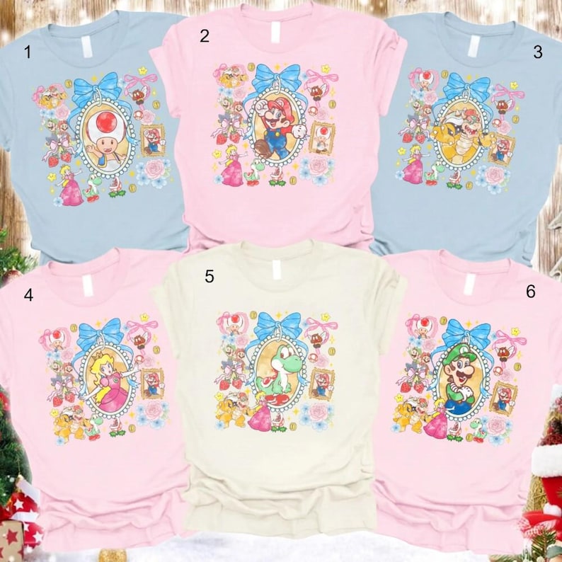 Chemise avec nœud Super Mario Coquette Disneyland, t-shirt du film Mario Galaxy, chemise voyage univers 2026, chemise assortie famille univers épique 09 image 1