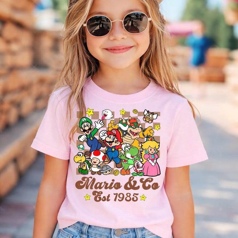 Disneyland Mario Est 1985 Shirt, Mario Galaxy Movie Shirt, Mario Luigi Princess Peach Shirt, Epic Universal Family Group Matching Tee 13 image 2