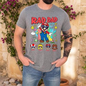 Personalized Disneyland Super Mario Rad Dad Shirt, Mario Galaxy Movie Shirt, Father's Day Shirt, Disneyland Dad And Son Matching Shirt afbeelding 4