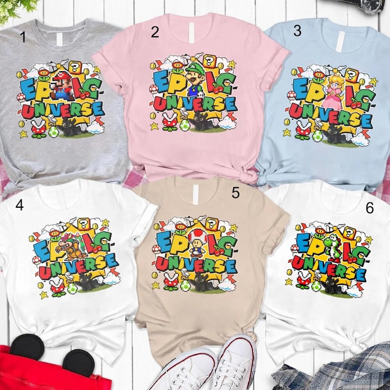 Epic Universe Vacation 2026 Shirt, Disneyland Super Mario Family Shirt, Mario Galaxy Movie Tee, Epic Universe Family Trip Matching Shirt 00 image 2