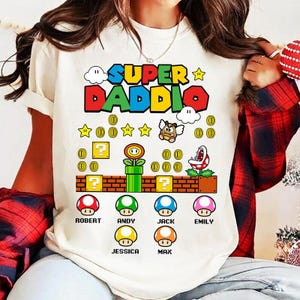 Personalized Super Daddio Shirt Super Mario Father Day Shirt Mario Galaxy Movie Shirt Epic Universe Family Matching Tee Father'S Day Gift image 1