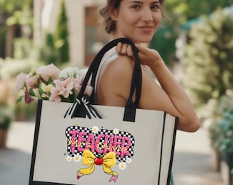 Custom Teacher Tote Bag, Appreciation Gift, School Supplies Carrier