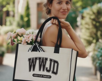 Wwjd Tote Bag, Christian Bible Verse Bag