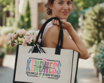 Kindness Tote Bag, Positive Saying Women Bag