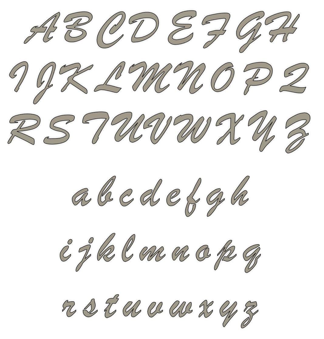 Laser Cut Script Alphabet SVG DXF | Cursive Font for Laser Engraving ...