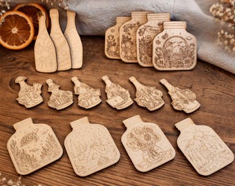 Mason Jar SVG DXF Bundle | Bottle Laser Cut File | Engraving Files | Floral Camping Ocean Designs | Glowforge CNC Files