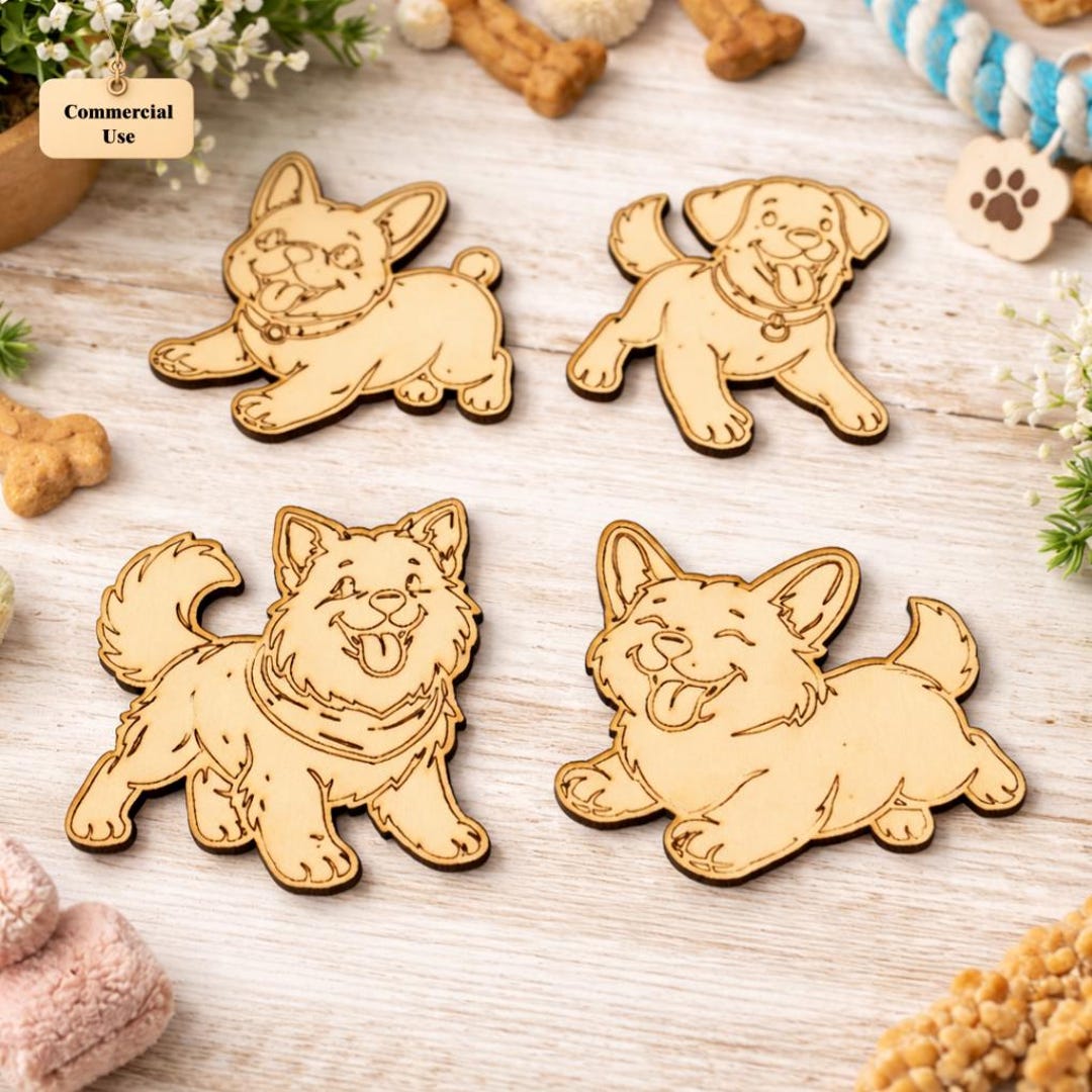 Cute Dog Laser Cut SVG DXF | Puppy Engraving Files | Cartoon Dog Laser ...