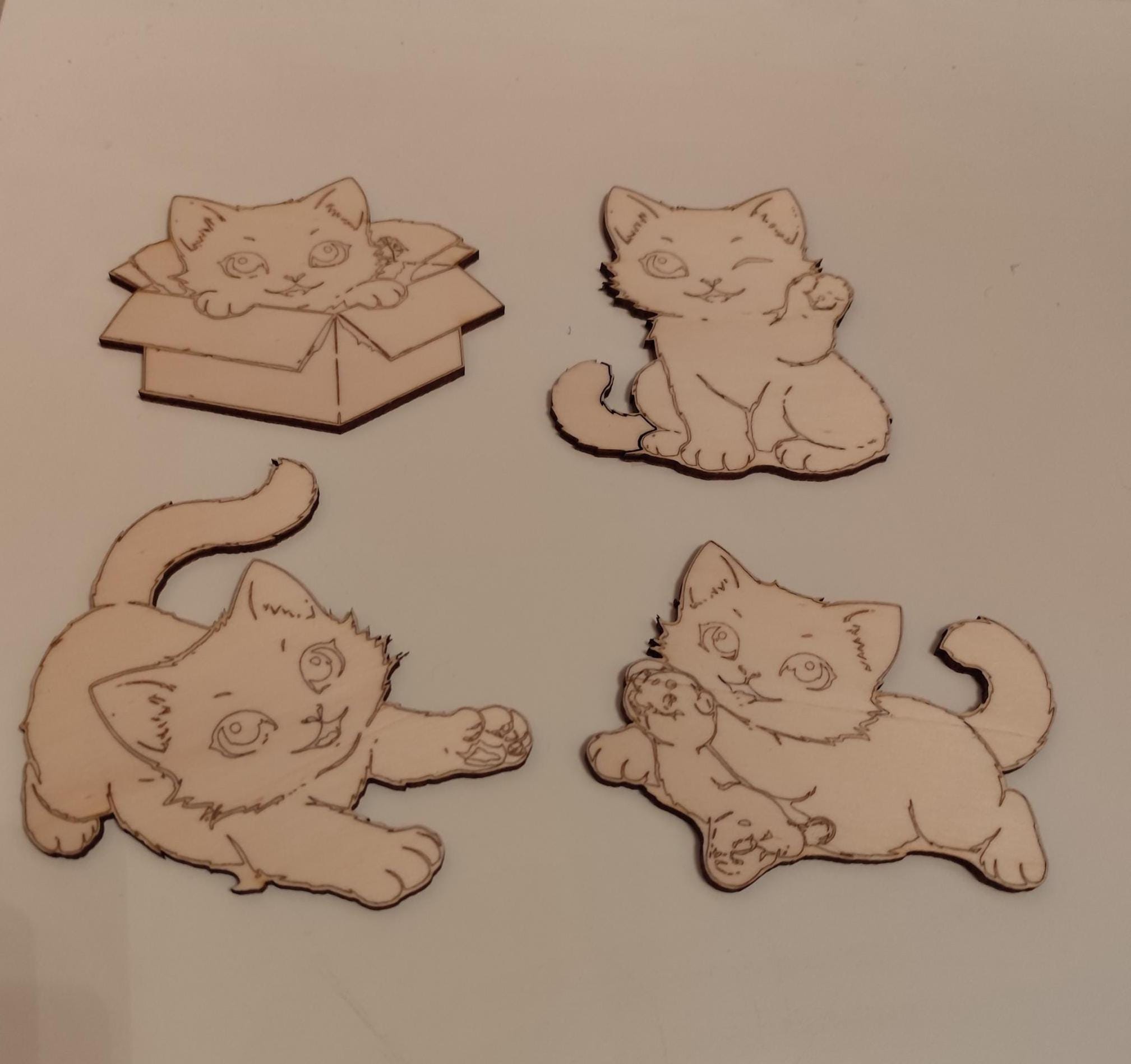 Cute Kitten Laser Cut File Bundle | Cat SVG DXF Engraving Designs ...