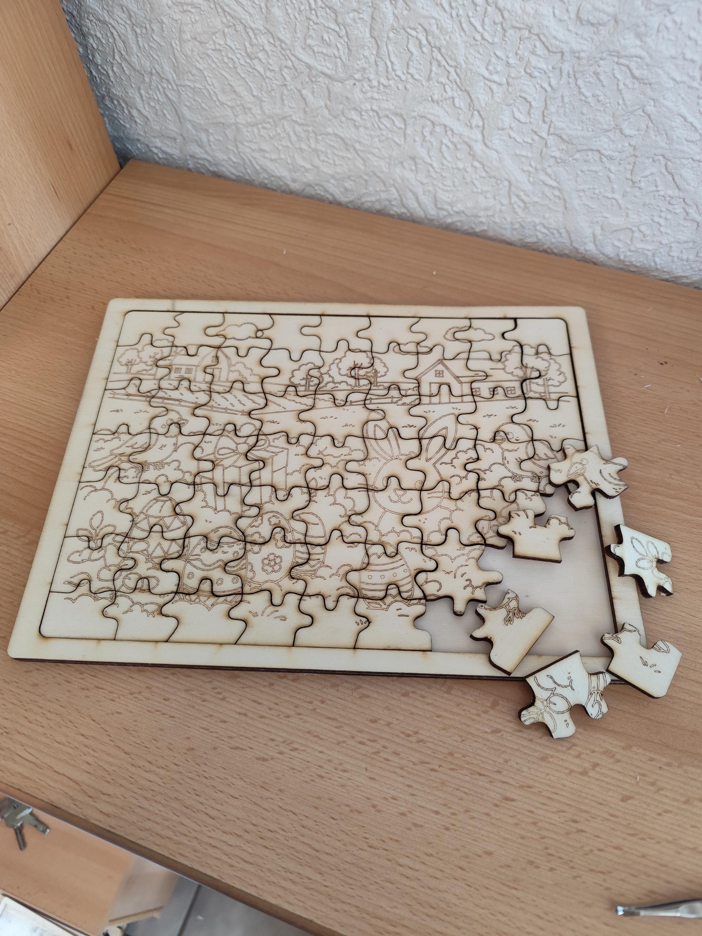 Easter Bunny Puzzle SVG DXF File | Laser Cut Wooden Puzzle | Easter Egg ...