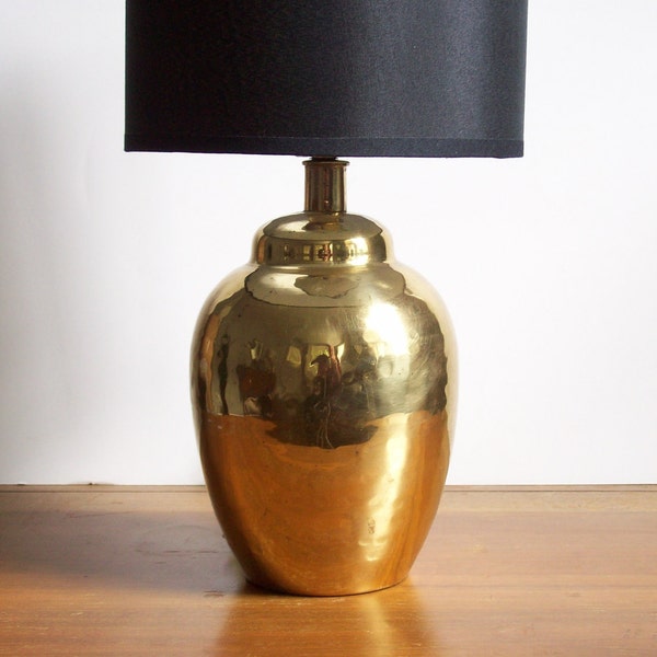 Small Brass Lamp, Vintage, Hammered Brass, Hollywood Regency