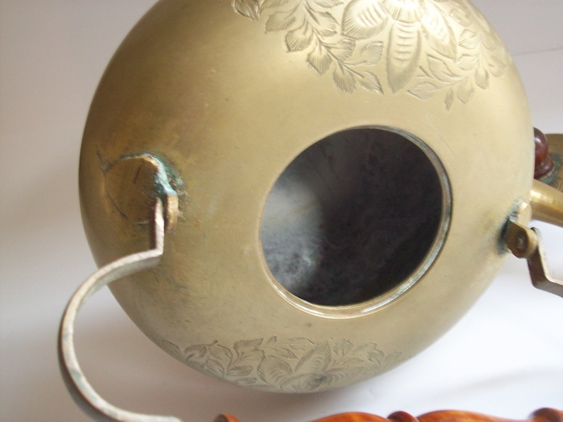 Vintage Brass Teapot Boho Teapot Tea Kettle Etched Brass Teapot Vintage Boho Decor Vintage Teapot Brass Kettle Boho Brass