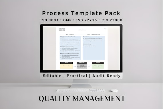 QMS Process Template Pack | ISO 9001 & GMP Systems | Editable Quality Management Templates