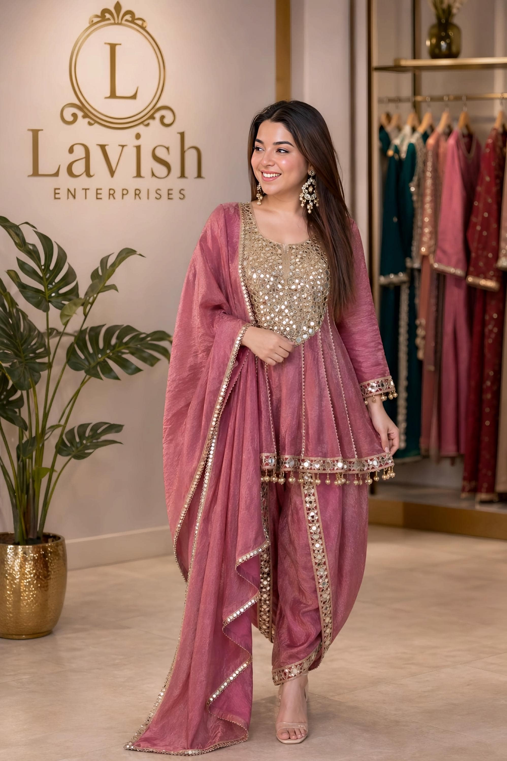 open lace back dress Stylish Dhoti style pants with comfortable croptop Haldi Dress main image 0