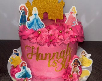 Glitter Name & Age Birthday Cake Topper | Personalised Custom Birthday Cake Decoration | Sparkly Party Cake Decor