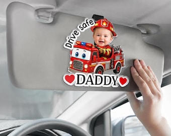 Custom Photo Acrylic Car Visor Clip - Personalized Father's Day Gifts For Dad, Grandpa - Love Rides With You Always