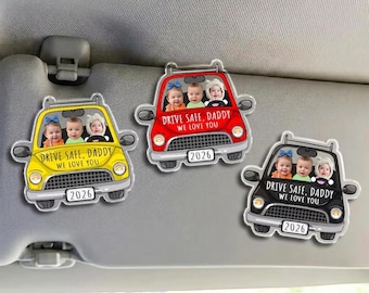 Personalized Baby Face Car Visor Clip, Custom Drive Safe Daddy Gift from Baby, Father's Day Gift
