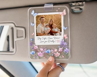 Couple Photo Visor Clip, Family Picture Car Visor Clip, Family Photo Car Decoration, Gift for father, husband