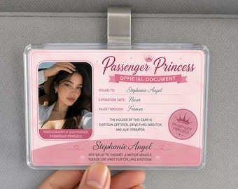 Custom Passenger Princess Car Visor Clip, Car Accessories Owner Gift for Boyfriend, Girl Friend Photo Car visor, Car Decor Gift for Husband
