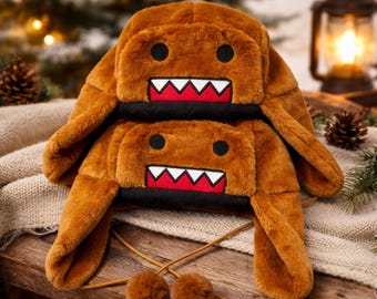 Sombrero Domo Kun, sombrero Ushanka bordado para el invierno - Regalo