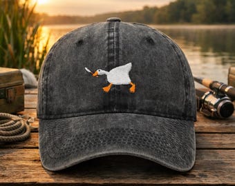 Embroidered Goose Cap, Mom Dad Wildlife Baseball Cap - Outdoor Animal Camping Hat