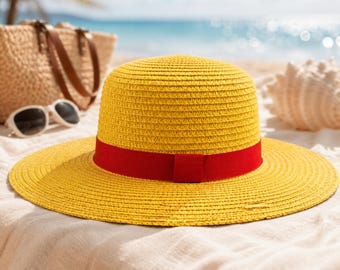 Luffy Straw Hat, Neck String Unisex Costume Prop - Gift