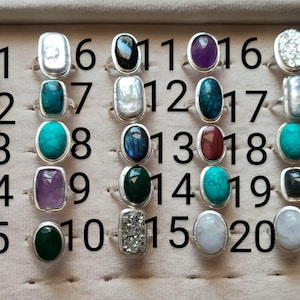 Sterling silver Finish Handmade Silver Gemstone Ring Lot