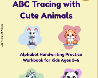 Quaderno di lavoro stampabile per tracciare l'alfabeto / Fogli di lavoro a colori per tracciare le lettere ABC per bambini in età prescolare dai 3 ai 6 anni