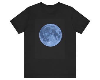 Mens Blue Full Moon T-shirt: Space Graphic Tee - Etsy