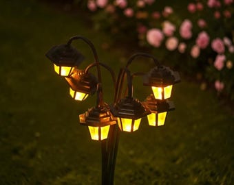 Luces solares decorativas para jardín y exteriores, 6 faroles solares LED, luces colgantes tipo luciérnaga, decoración impermeable para caminos y paisajes, regalo de inauguración de casa