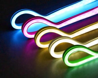 Tira de luces LED RGB de neón, luz de cuerda flexible alimentada por USB, decoración de pared para sala de juegos, iluminación ambiental con cambio de color para dormitorio y escritorio.