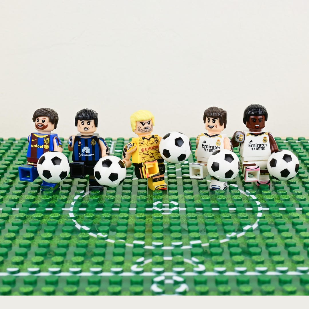 5-pack Football Icons Building Block Figures Set With UCL Trophies ...
