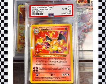 PSA10 1999 Pokémon English Version 1 Charizard Holo First Generation Rating Agency Card-TCG