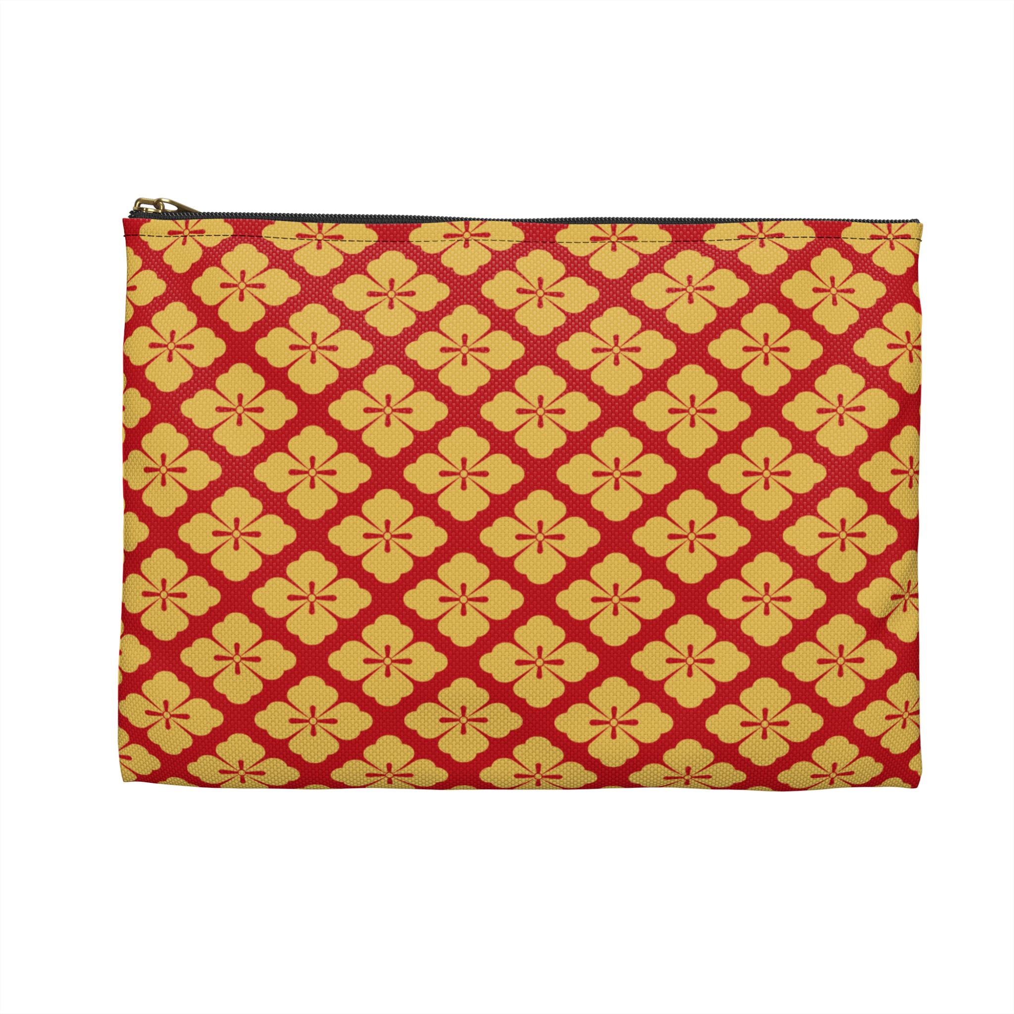 Japanese Pouch Design Hokusai Red Fuji Pouch, Japanese Art Zipper Bag, Ukiyo-e Print Cosmetic ...