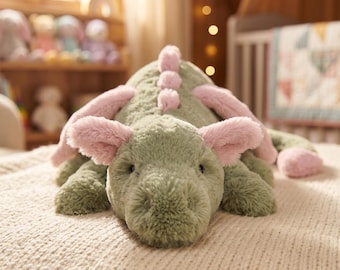 Jellycat Malachy Dragon Plush Toy (50cm / 88cm) — An Exclusively Soft & Comforting Companion for Children, Birthday Gifts.