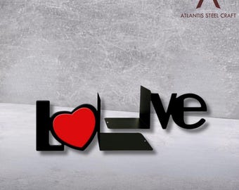 LOVE metalen boekensteunen, hartaccent plankdecor, modern romantisch interieuraccent