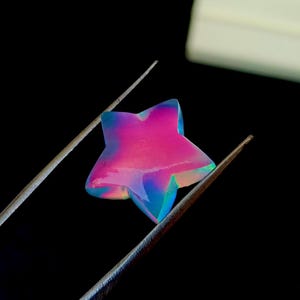 Star Shape Aurora Opal Gemstone, Carved Pink Blue Fire Opal Loose StoneCelestial, Star Opal Cabochon For Ring Pendant Jewelry Making