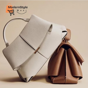 Borsa a mano in pelle firmata da donna / Borsa a mano di lusso con manico superiore / Borsa elegante da lavoro per tutti i giorni