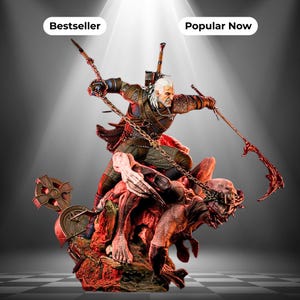 Geralt der Hexer 3D STL Statue Druckmodelldatei