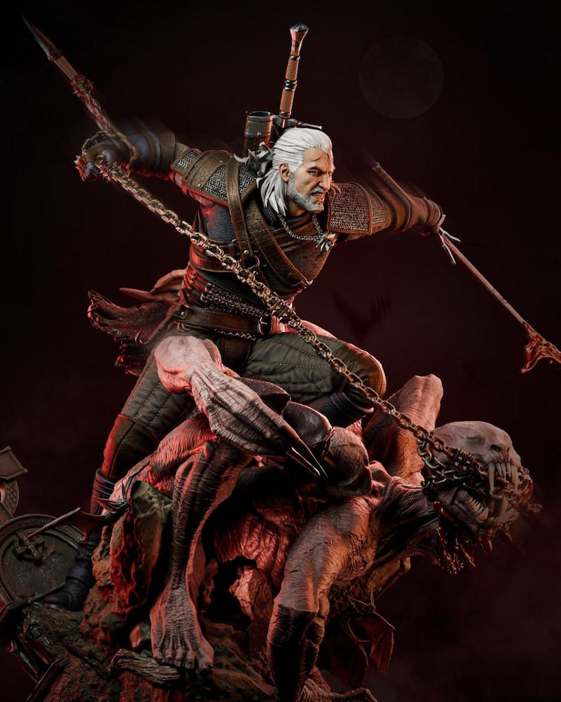 Geralt the Witcher 3D STL Statue Print Model File - Etsy