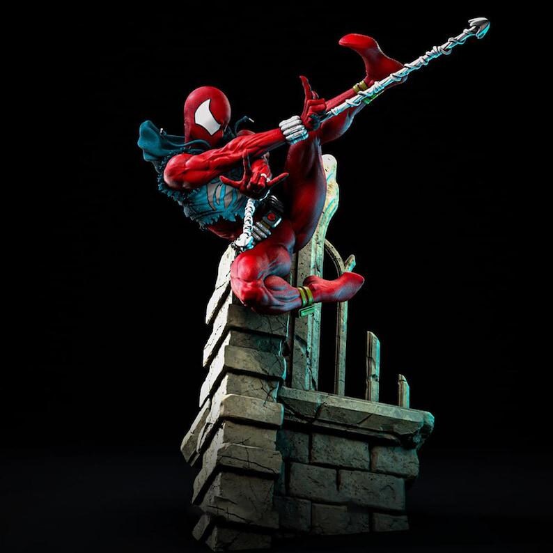 Scarlet Spiderman 3D STL Statue Print Model File - Etsy