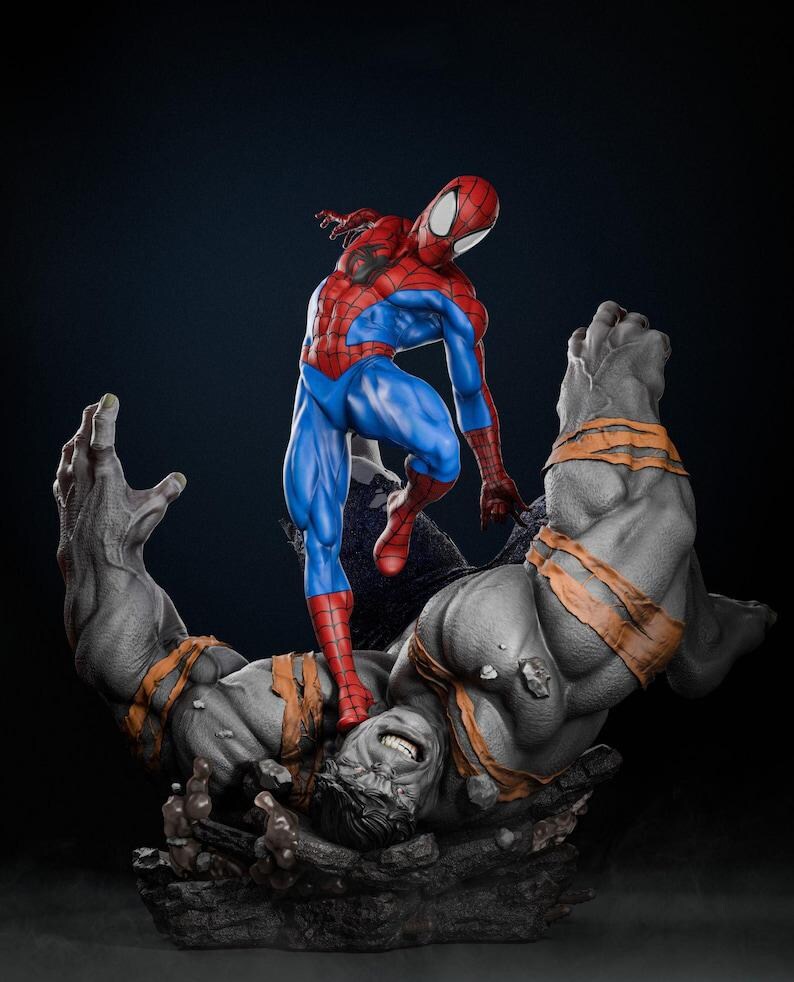 Hulk Vs Spiderman 3D STL Statue Print Model File - Etsy