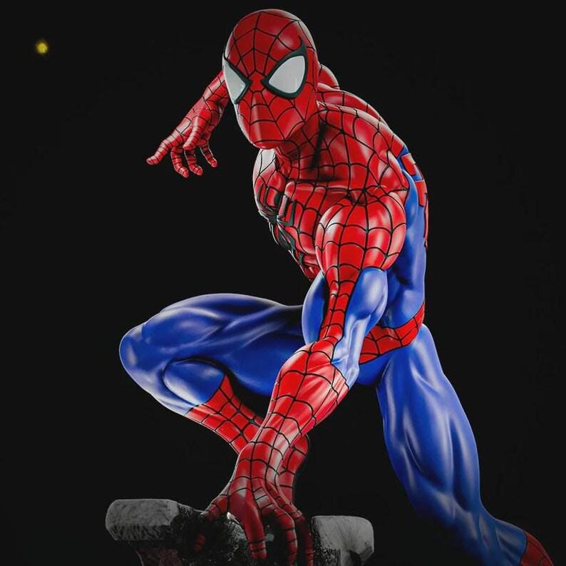 Spiderman Classic 3D STL Statue Print Model File - Etsy
