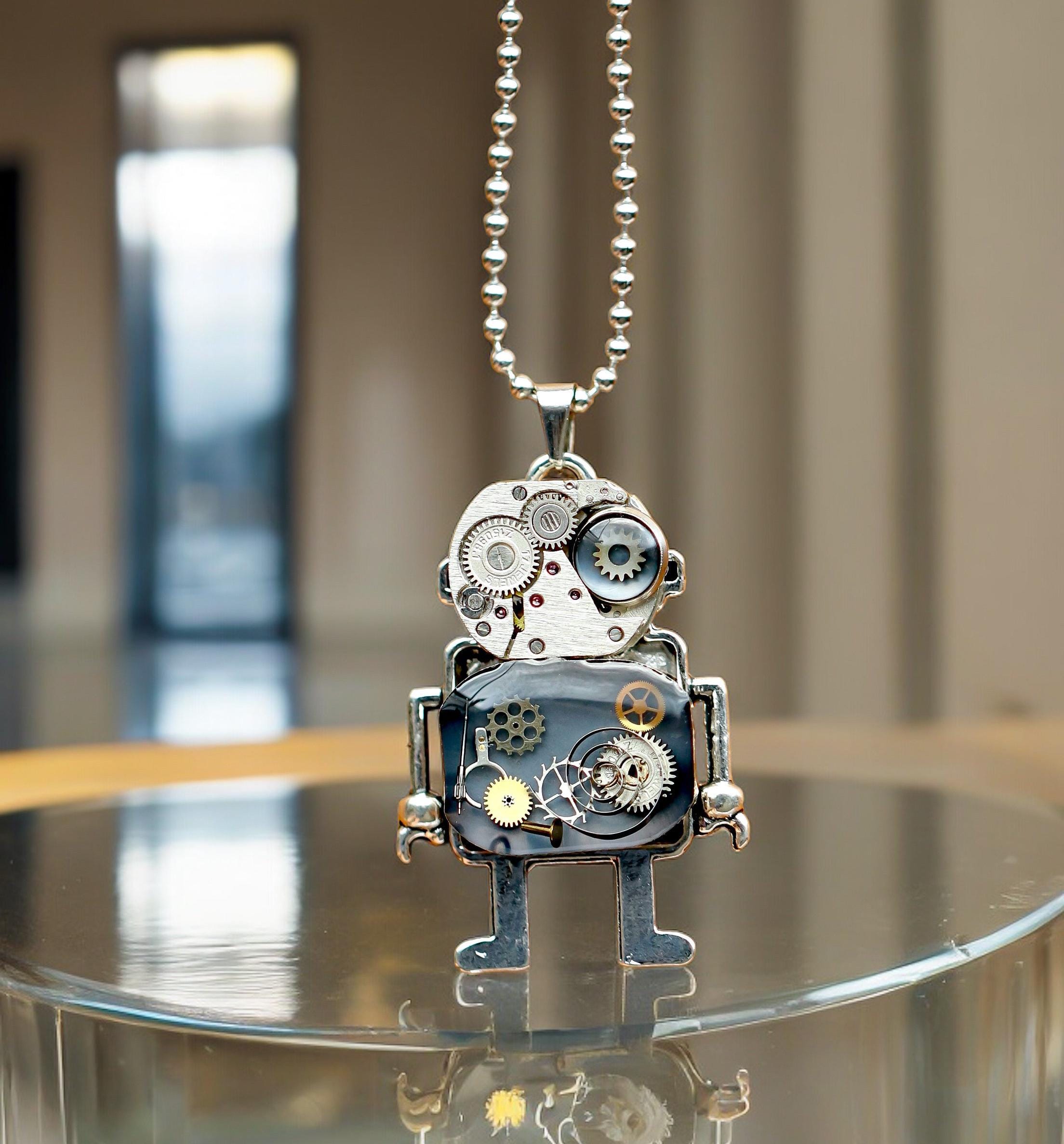 Fantasy Robot Necklace/steampunk Robot Pendant/android Scifi