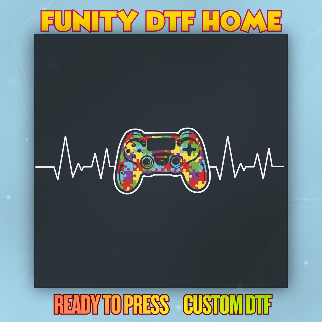 Autism Awareness Video Game Controller DTF Transfer, Autism Awareness ...