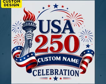 Personalized USA 250 Celebration DTF Transfer, Custom Family Name America 250 Anniversary Heat Press, 4th Of July Family Tee Ready To Press