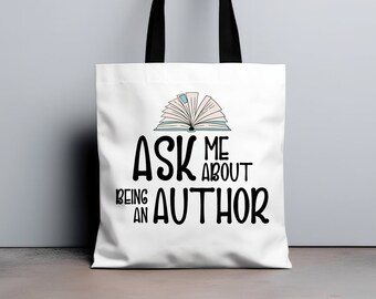 Author Tote Bag Gift, Reusable Carryall for Writers, Tote bag, Tote Bag for Her, Gift Tote Bag, Gift for Her, Canvas Bag, Writer Gift