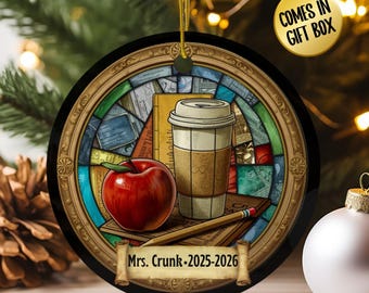 Beautiful Custom Teacher Gift, Personalized Ornament, Unique Thank You Gift for Teacher, Custom Thank You Gift from Student or Classroom