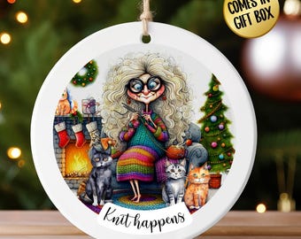 Funny Knitter Gift for Knitters, Knitter Gift for Christmas, Knitting Humor, Yarn Lover Gift, Funny Crochet Gift, Cute Knitting Present
