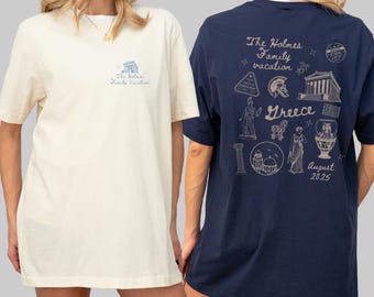 Matching Family Gift for Greece Vacation Shirt, Family Gift for Travel to Athens, Personalized Greek Family Trip Custom Group Trip to Greece