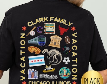 Matching Custom Family Chicago Vacation Shirt, Personalized Group Gift for Illinois Vacation Tshirt for Group Trip to Chicago Gift